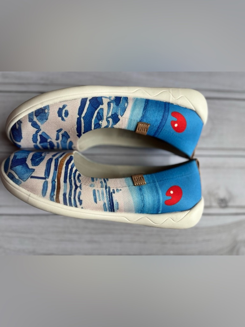 UIN Artistic beach umbrella slip on round toe ballet flat loafer shoe. Size 8.5 - Picture 10 of 11
